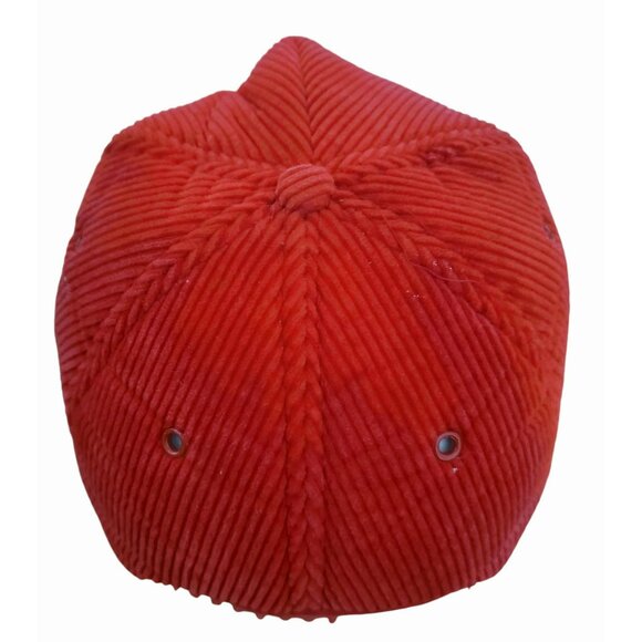 Vintage San Sun Red Corduroy Hat Snapback Baseball Cap Heavyweight Blank Trucker - Picture 6 of 11